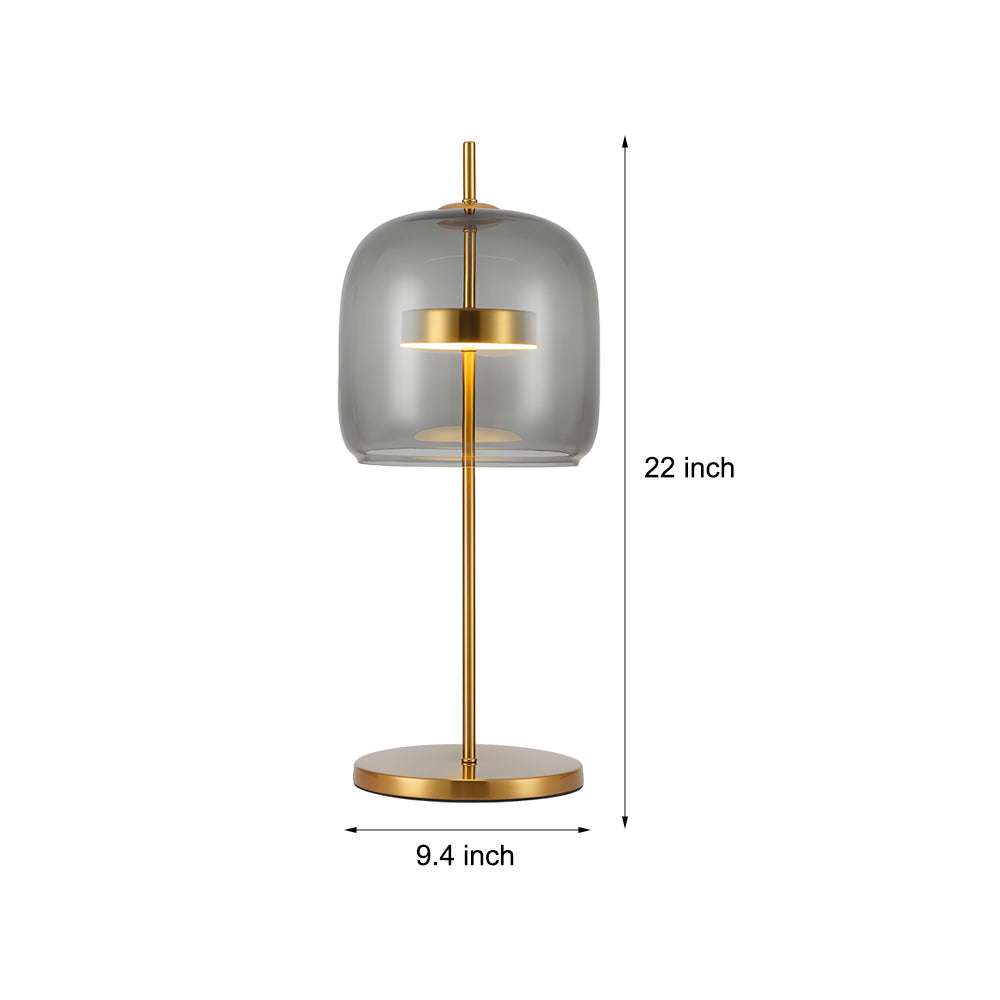 LumiLux - Røgglas Bordlampe til en Stemningsfuld Soveværelse