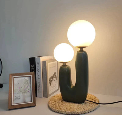 CactiGlow Kaktuslampe – Moderne LED Bordlampe i Højkvalitets Resin og Glas