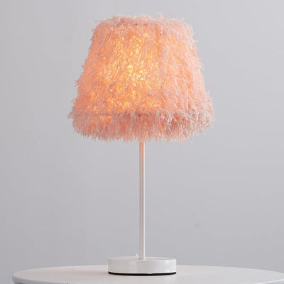 FeatherGlow Elegant Fjer Bordlampe