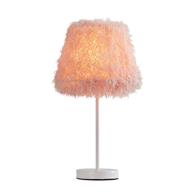 FeatherGlow Elegant Fjer Bordlampe