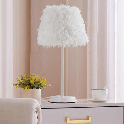 FeatherGlow Elegant Fjer Bordlampe