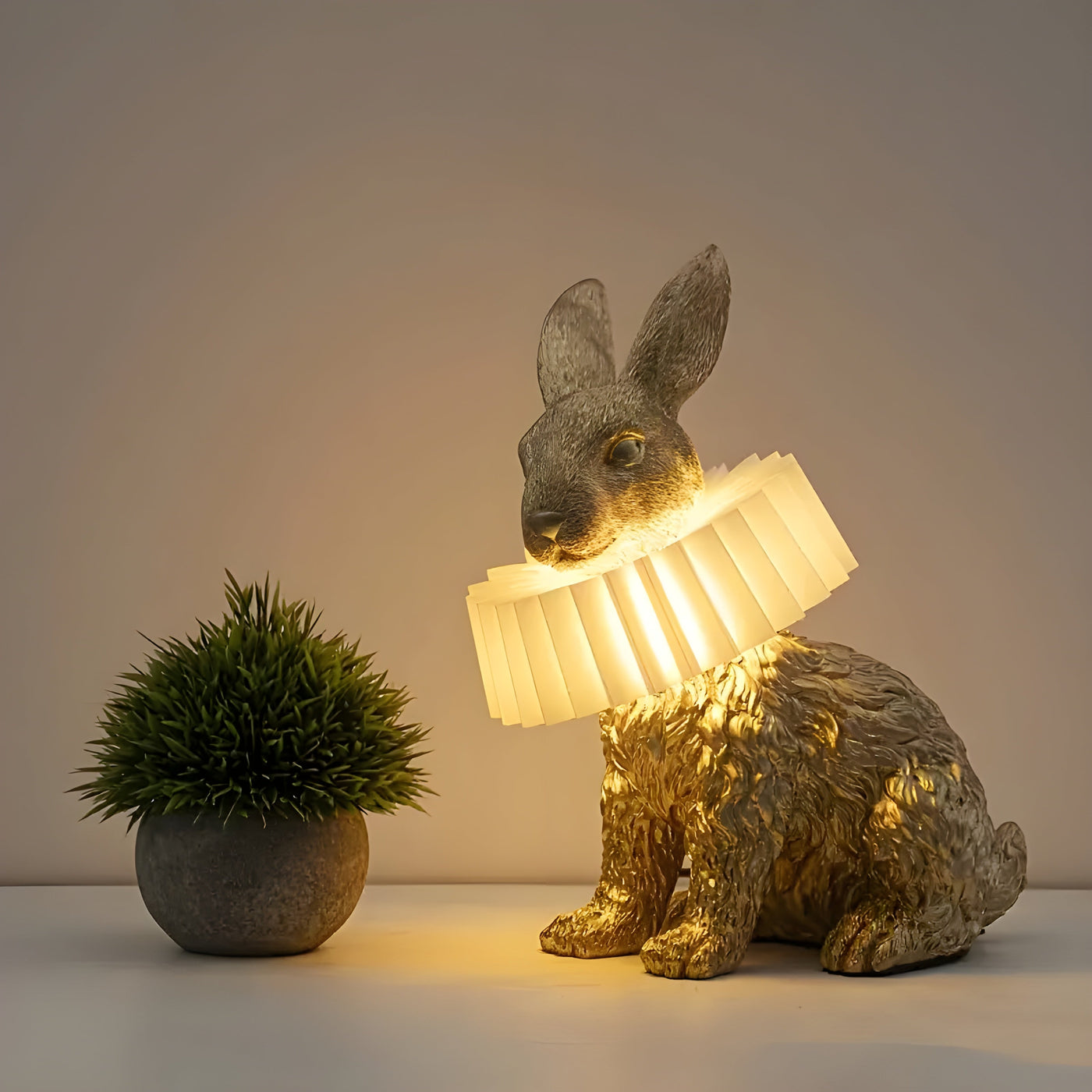 BunnyGlow Moderne Art Deco Kanin Bordlampe