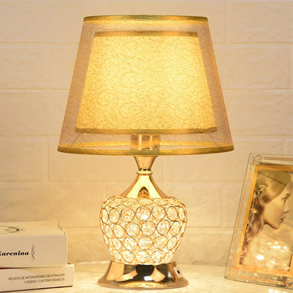 VintageGloed - Retro Urne Natbordlampe med Dobbelt Empire-Kegel