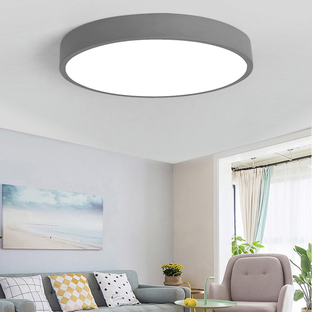 Morandi Moderne Rund LED Loftlampe i Rosa og Grå