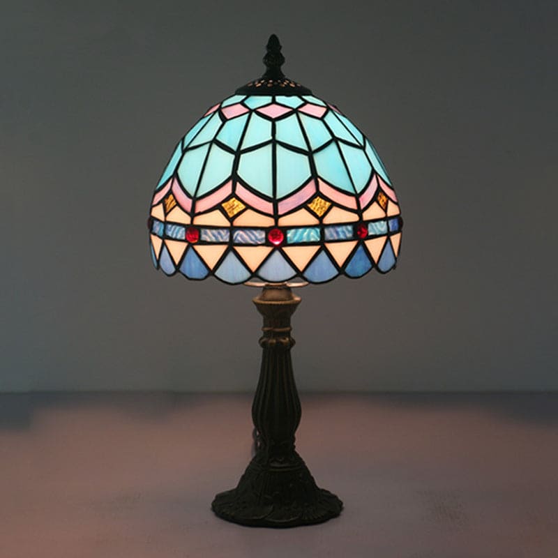 LichtBries - Tiffany-formet lampe i farvet glas med blylinjer