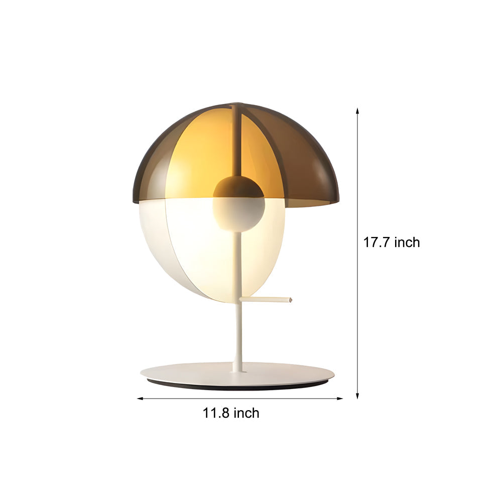 Theia - Bordlampe med Vertikal Halvkugle og Horisontal Røget Skærm