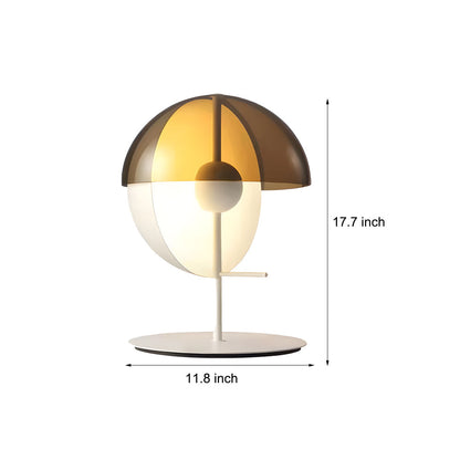 Theia - Bordlampe med Vertikal Halvkugle og Horisontal Røget Skærm