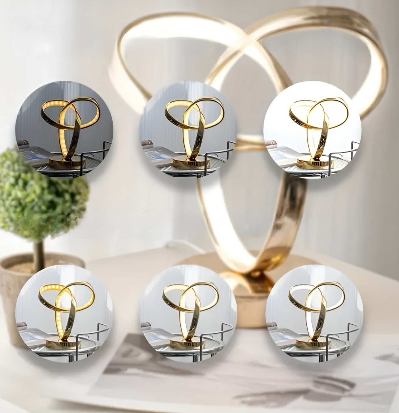 GoldAura Elegant Guld Bordlampe