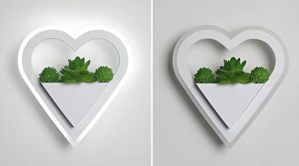 NatureGlow Minimalistisk Væglampe – Skandinavisk Design med Kunstige Planter og LED Lys