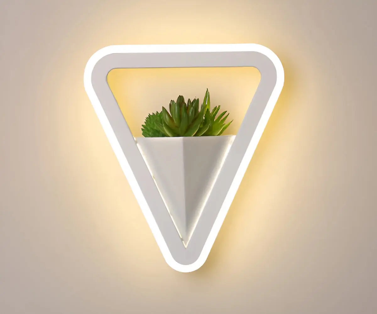 NatureGlow Minimalistisk Væglampe – Skandinavisk Design med Kunstige Planter og LED Lys