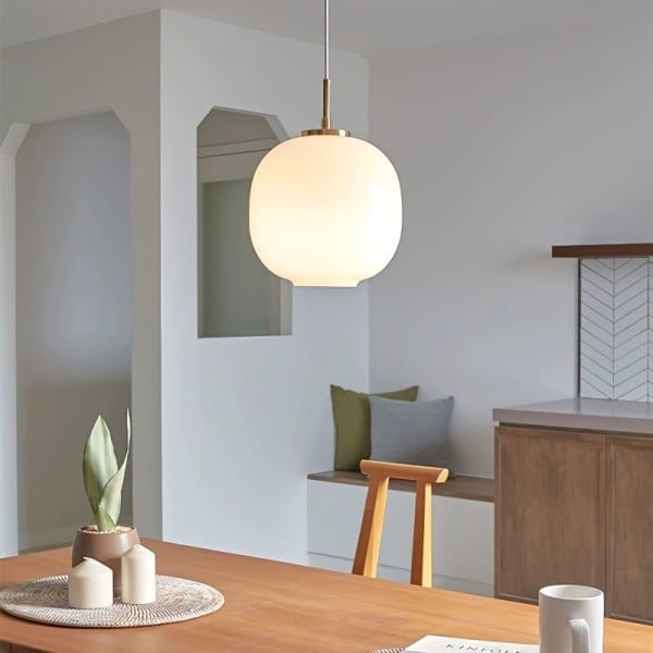 GlowSphere – Minimalistisk Glas Loftlampe