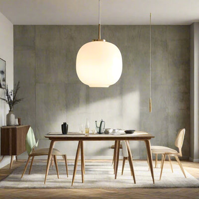 GlowSphere – Minimalistisk Glas Loftlampe